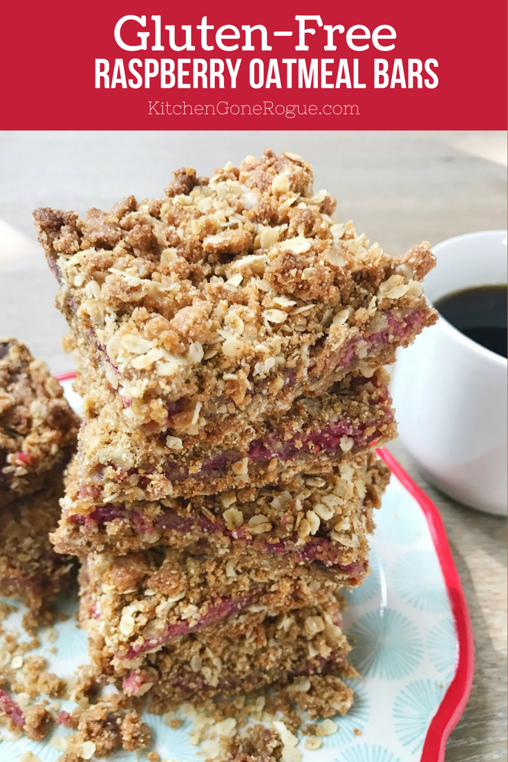 Gluten-Free Raspberry Oatmeal Bars - Kitchen Gone Rogue