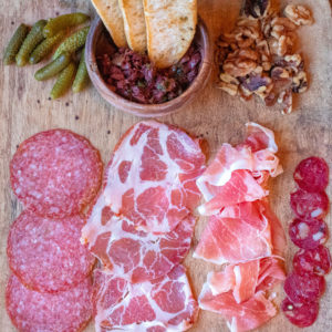 charcuterie board at Checkered Past Winery in Dallas - Kitchen Gone Rogue