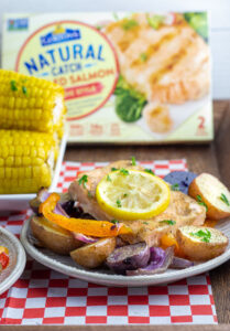 gorton's salmon vegetables and corn on the cob